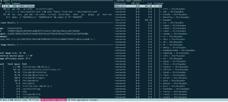 docker鏡像分析工具dive